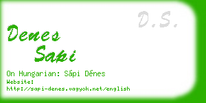 denes sapi business card