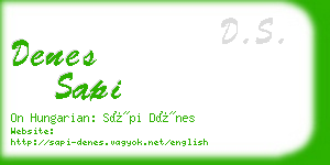 denes sapi business card